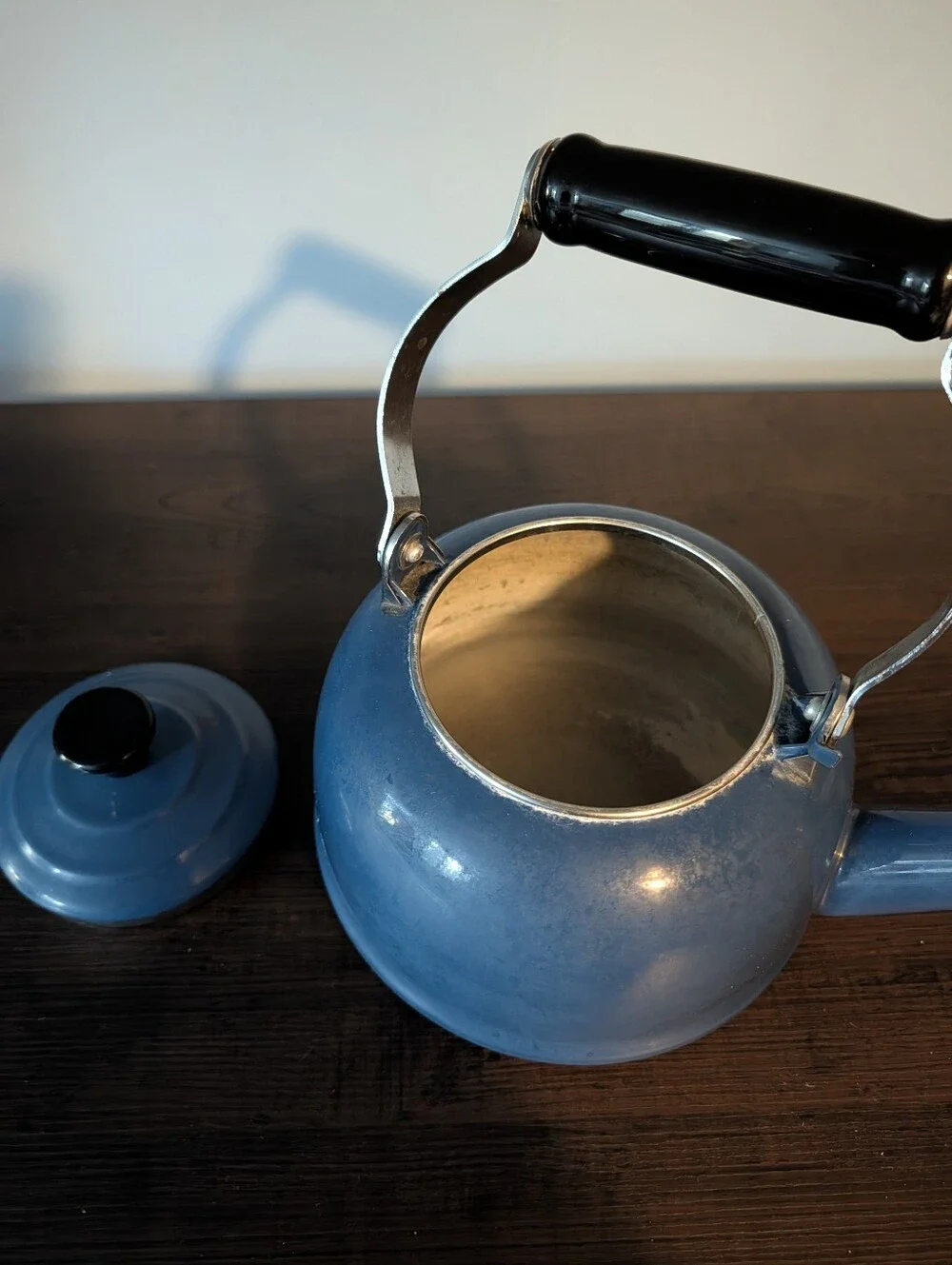 Le Creuset Blue Stovetop Kettle with Black Handle